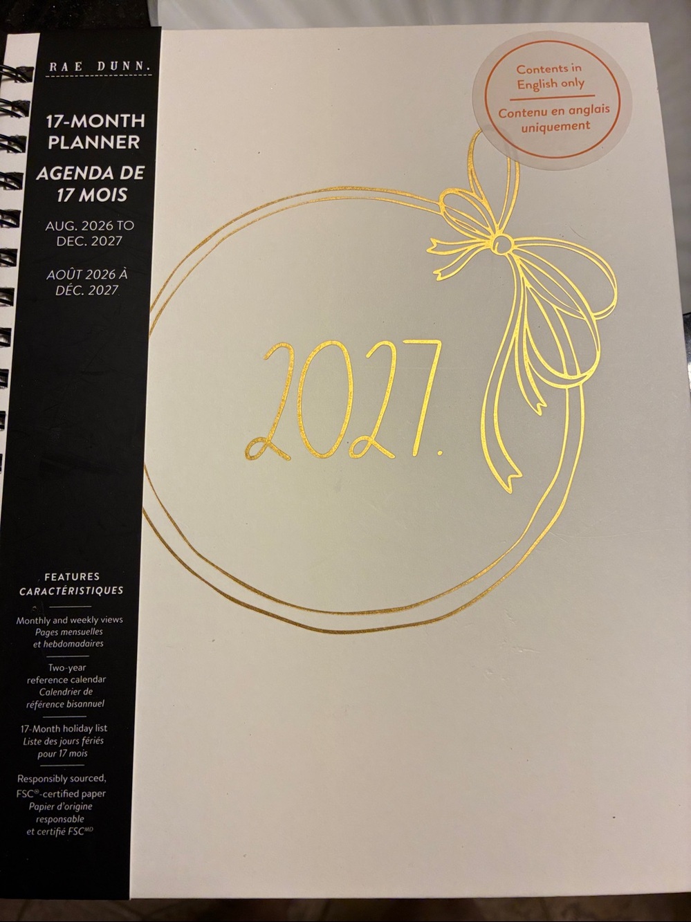 Rae Dunn 2027 Planner - Black and White